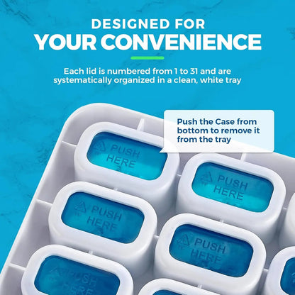 💊 31-Day Monthly Pill Organizer with Easy-Open Lids & Removable Daily Pods🔥
