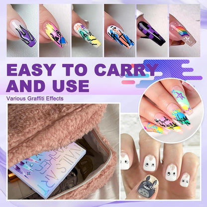 💅12 Colors Nail Art Pens Set – Fine Tip, Water-Based, Quick Dry