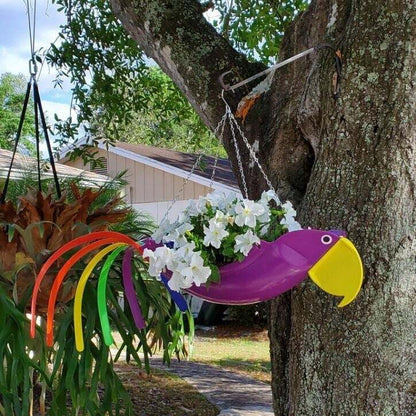 Final Inventory 70% OFF🦩Bright Colorful Bird Hanging Planter Yard Decor