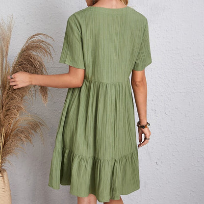 🎁This Season's Summer Picks⏳Retro V-neck Loose Casual Dress✨