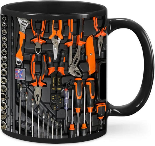 🎁2D Printing Process Mechanic Toolbox Mug
