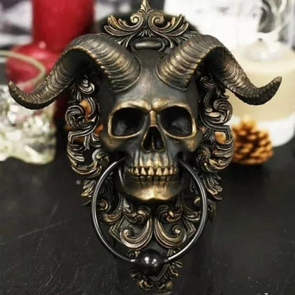 😈Baphomet Horned God Skull Hanging Door Knocker