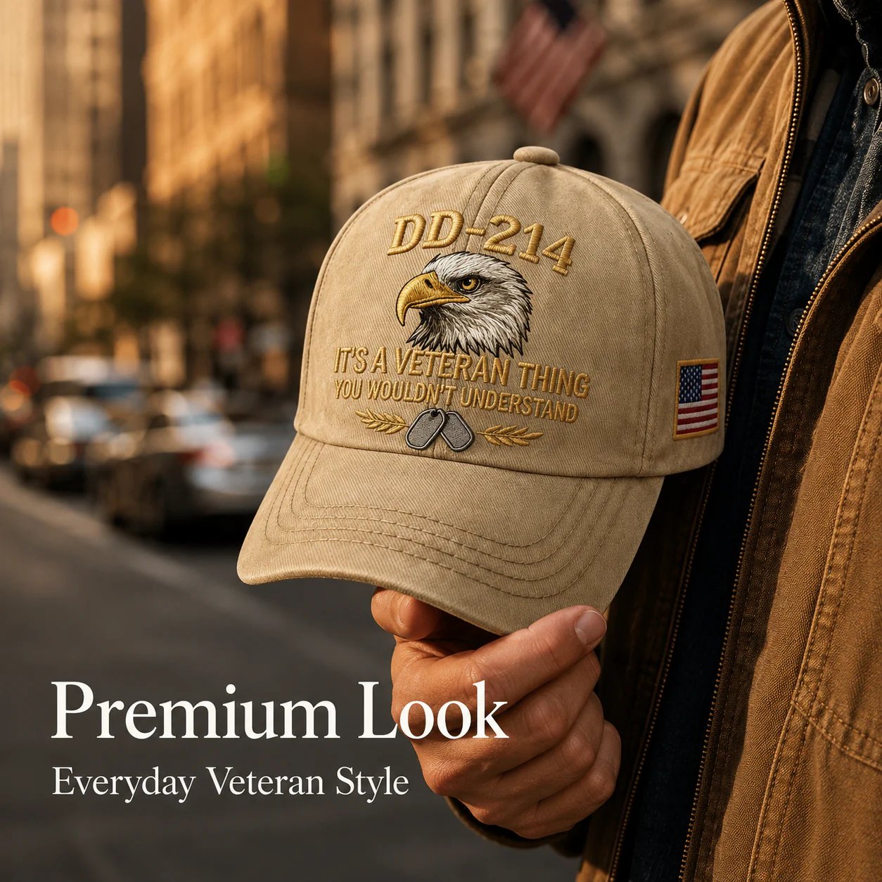 🧢 DD-214 Veteran 3D Embroidered Cap - “IT'S A VETERAN THING YOU WOULDN'T UNDERSTAND”🎁 Free Honor Coin With Every Cap Purchase