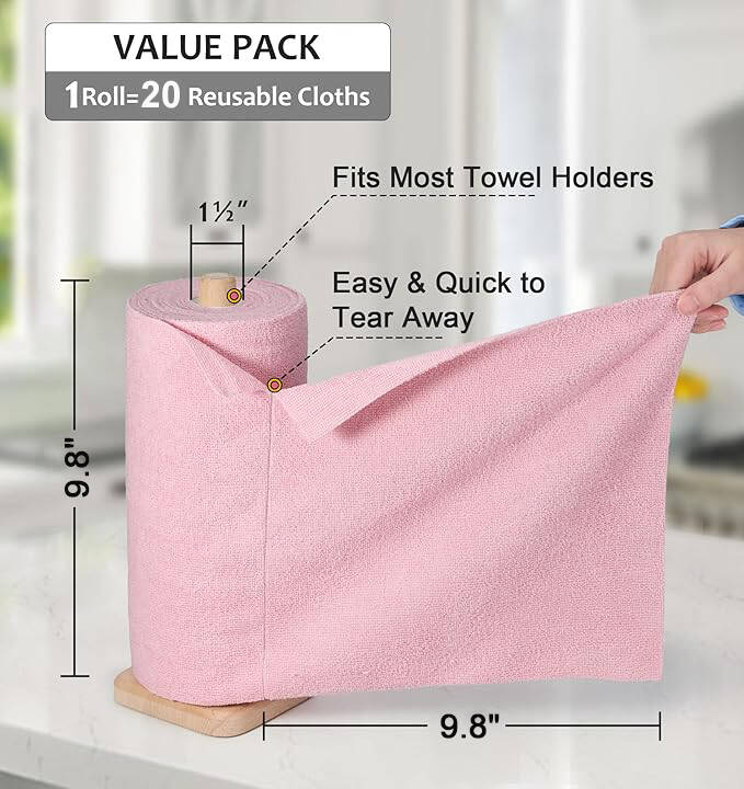 ♻️ Reusable Microfiber Paper Towels Roll