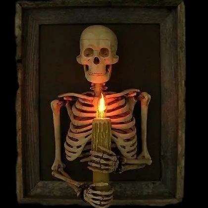 🔥3D-Totenkopf-Kerzen-Fotorahmen⚡ 