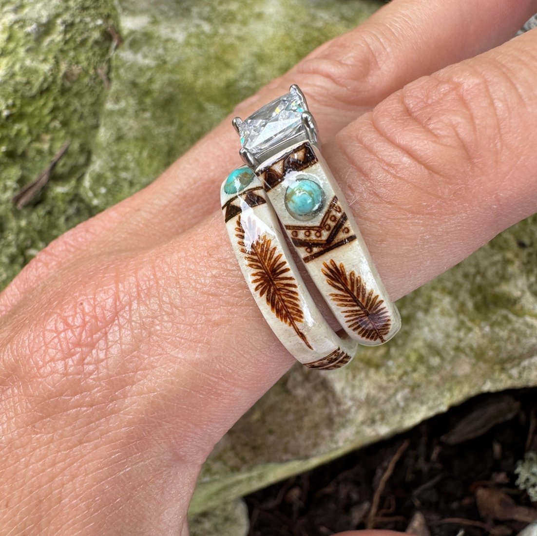 🔥💍Hand Carved Antler Ring 🌏Made From Natural Shed Antlers