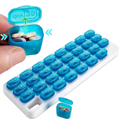 💊 31-Day Monthly Pill Organizer with Easy-Open Lids & Removable Daily Pods🔥