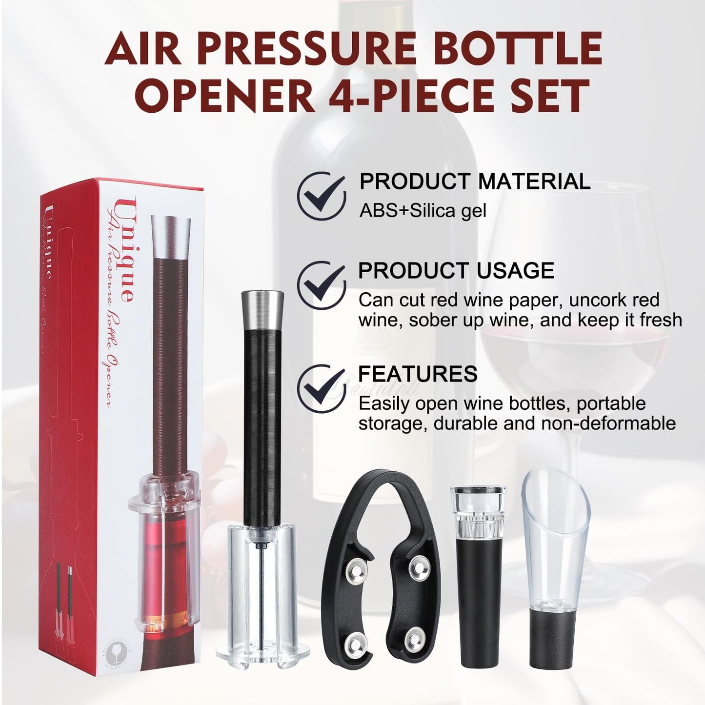 🍷Air Pump Cork Remover Wine Bottle Opener🔥