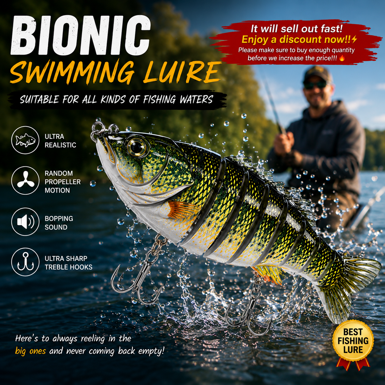 🐟 Bionic Swimbait Lure – Lifelike Motion That Triggers More Strikes