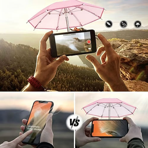 🏖️Phone Umbrella Suction Cup Stand-- Blocks Heat & Reduces Glare & Hands-Free Shade