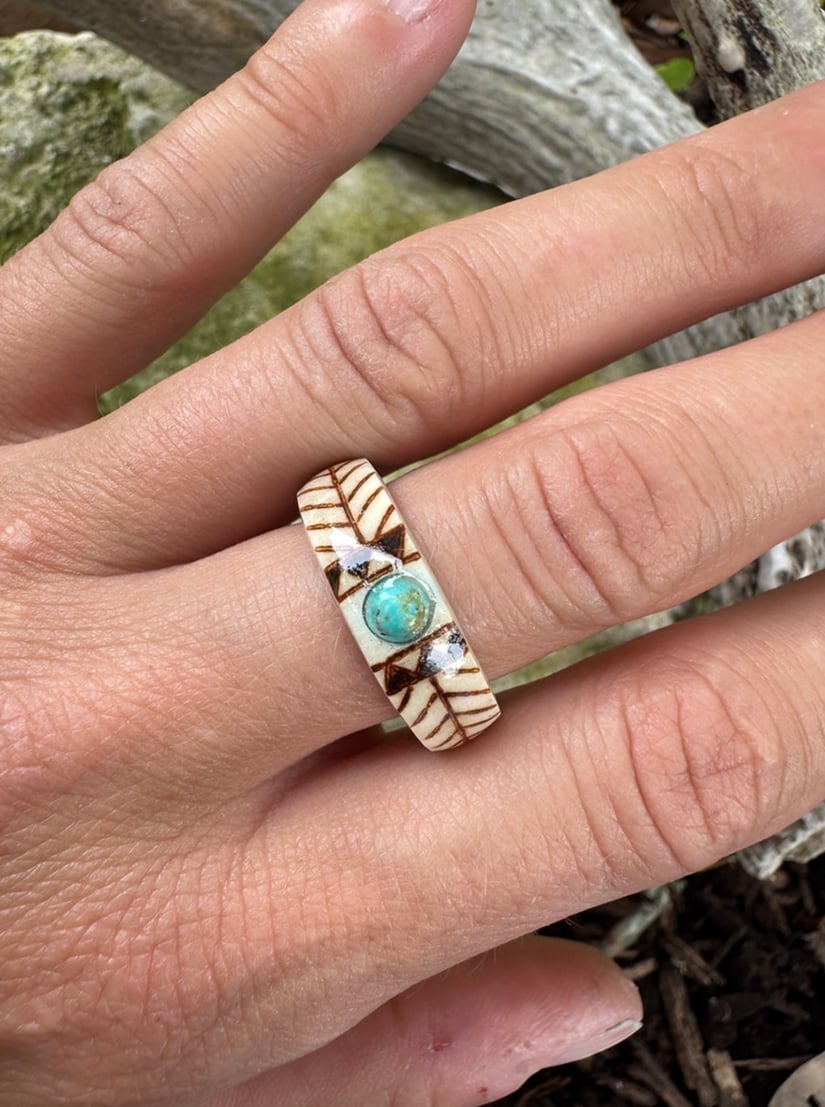 🔥💍Hand Carved Antler Ring 🌏Made From Natural Shed Antlers