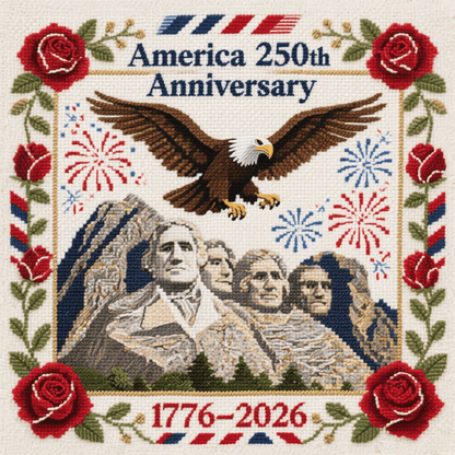 ✨250th Anniversary of America Cross Stitch Kit – Celebrate with Craft and Tradition