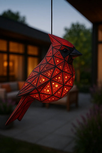 🎄Christmas Pre Sale 49% OFF - Handmade Geometric Cardinal Hanging Lantern🐦
