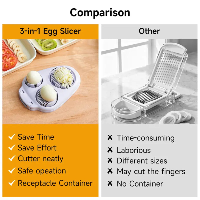 🥚3-in-1 Egg Slicer – Slice, Dice & Cut Perfectly Every Time