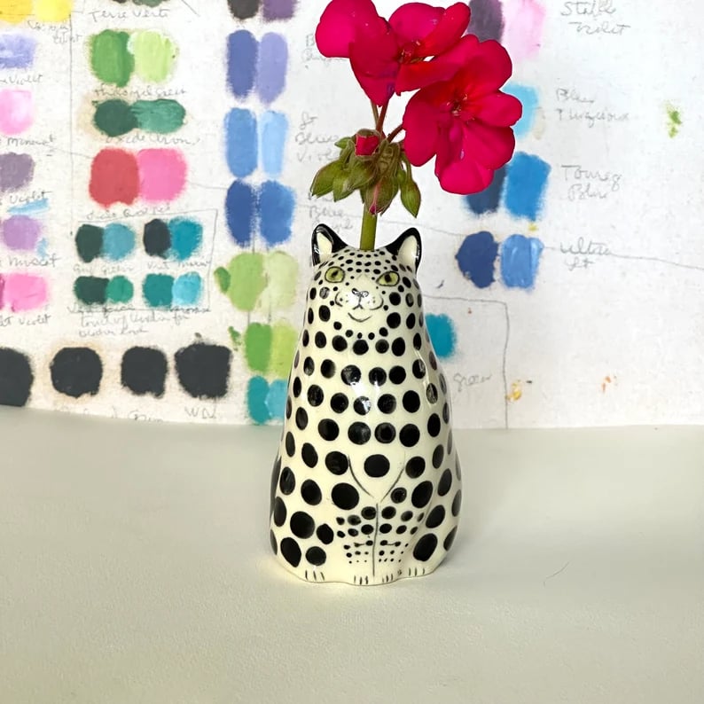 🐱 Hand-Painted Cat Vase Collection