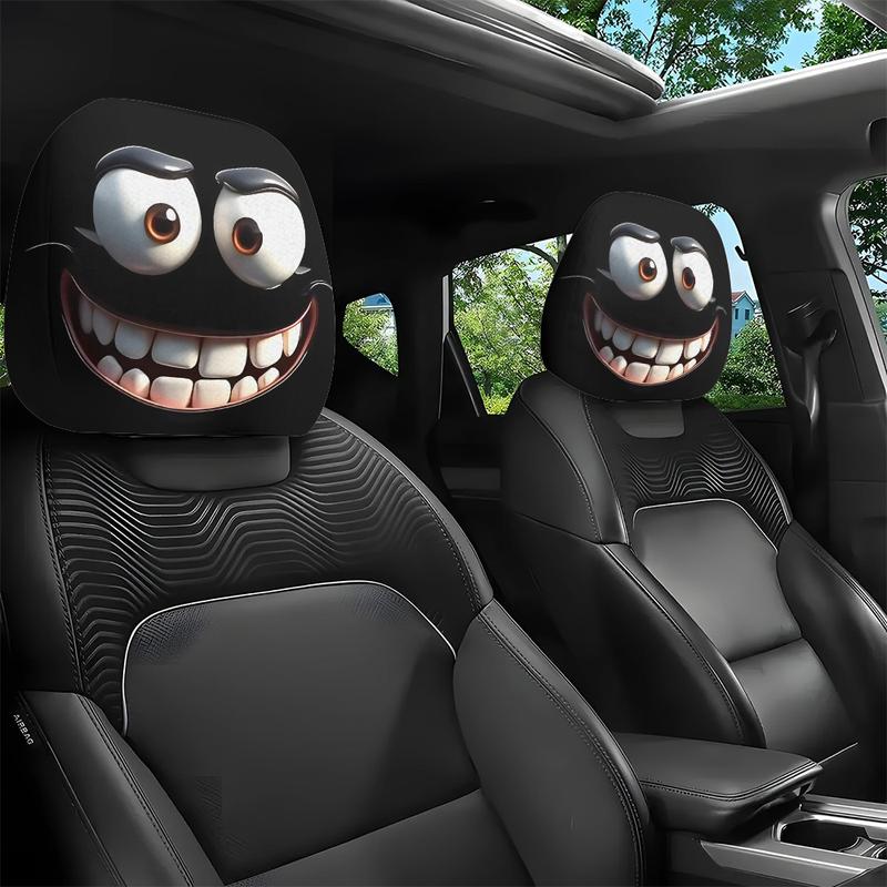 😆 Lustige Cartoon-Kopfstützenbezüge fürs Auto – 2 Stück, universelle Passform 🚗