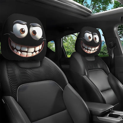 😆 Lustige Cartoon-Kopfstützenbezüge fürs Auto – 2 Stück, universelle Passform 🚗