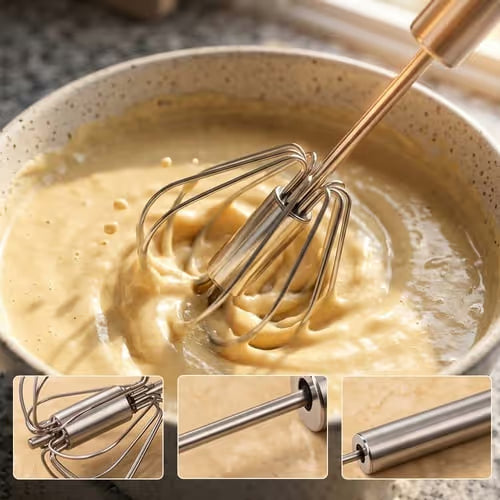 👍 Automatic Eggbeater Easy Whisk – Effortless Push & Spin Mixing