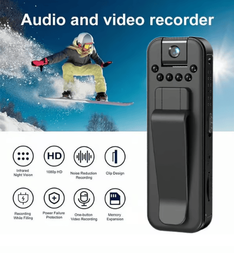 🔥HD 1080P wiederaufladbare Mini-Körperkamera mit Nachtsicht und drehbarem Objektiv📷️ 