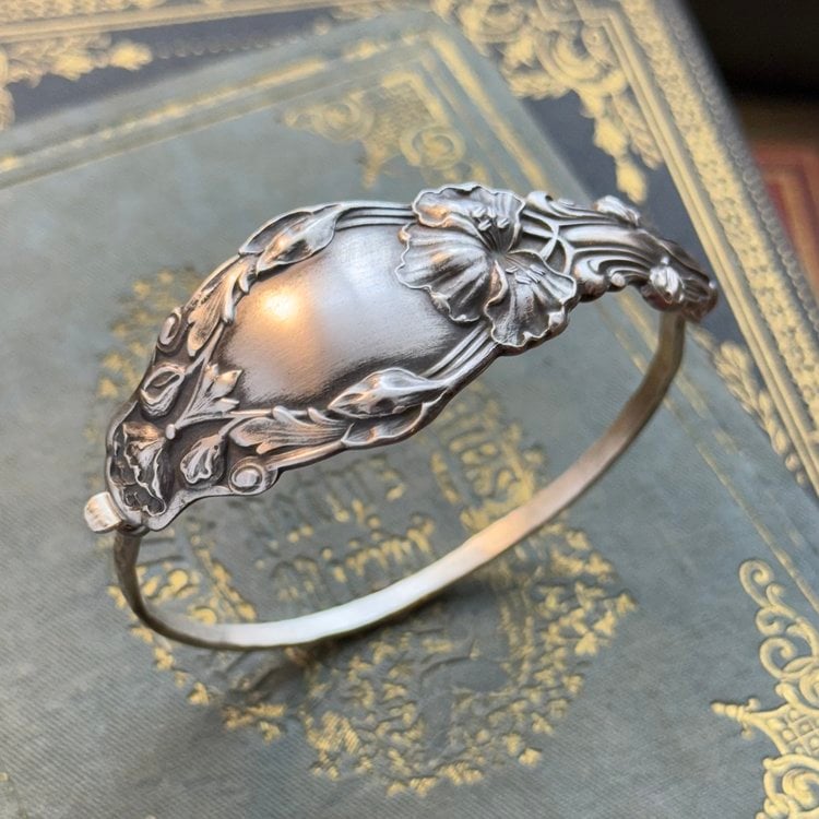 🔥LAST DAY 59% OFF✨Handmade Sterling Spoon Bangle - Crafted from Authentic Vintage Silverware