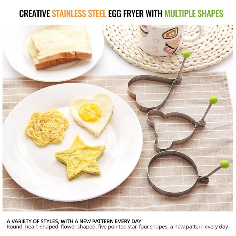 🍳 Premium Stainless Steel Egg Rings Molds – Easy Shaping for Perfect Breakfasts