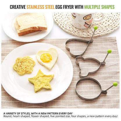 🍳 Premium Stainless Steel Egg Rings Molds – Easy Shaping for Perfect Breakfasts