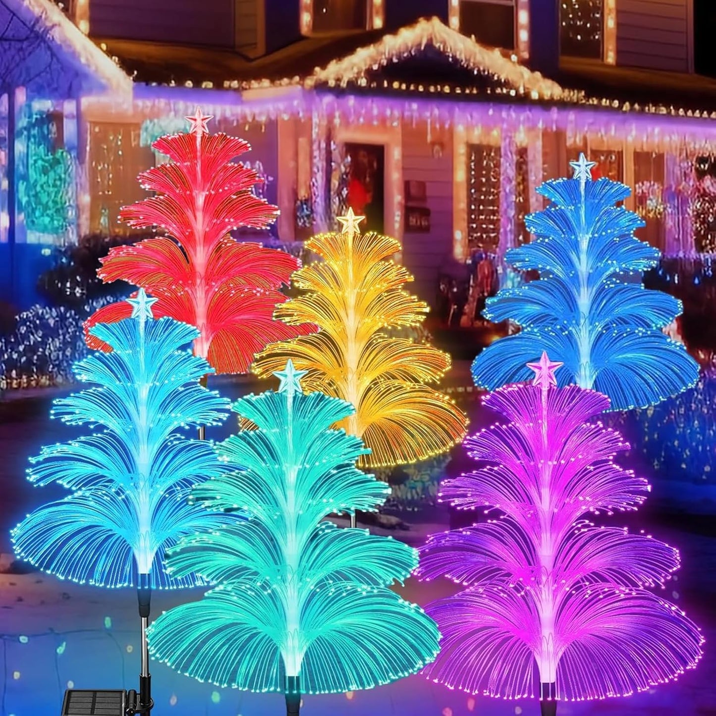 Solar-Weihnachtsbaumbeleuchtung mit 7 Farbverläufen und wechselnden Farben🎄