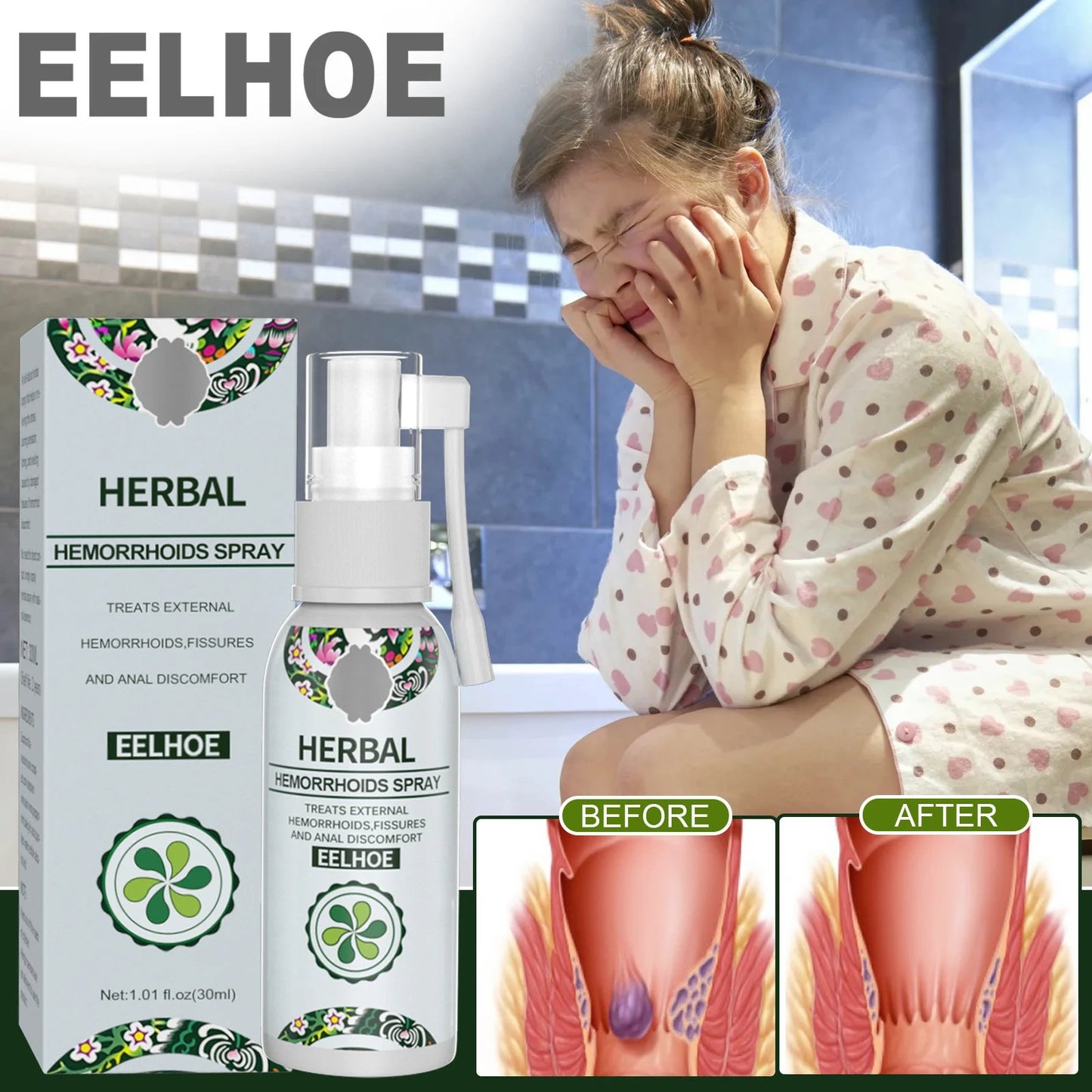 💥Herbal Hemorrhoids Spray - Permanent Removal & No Recurrence