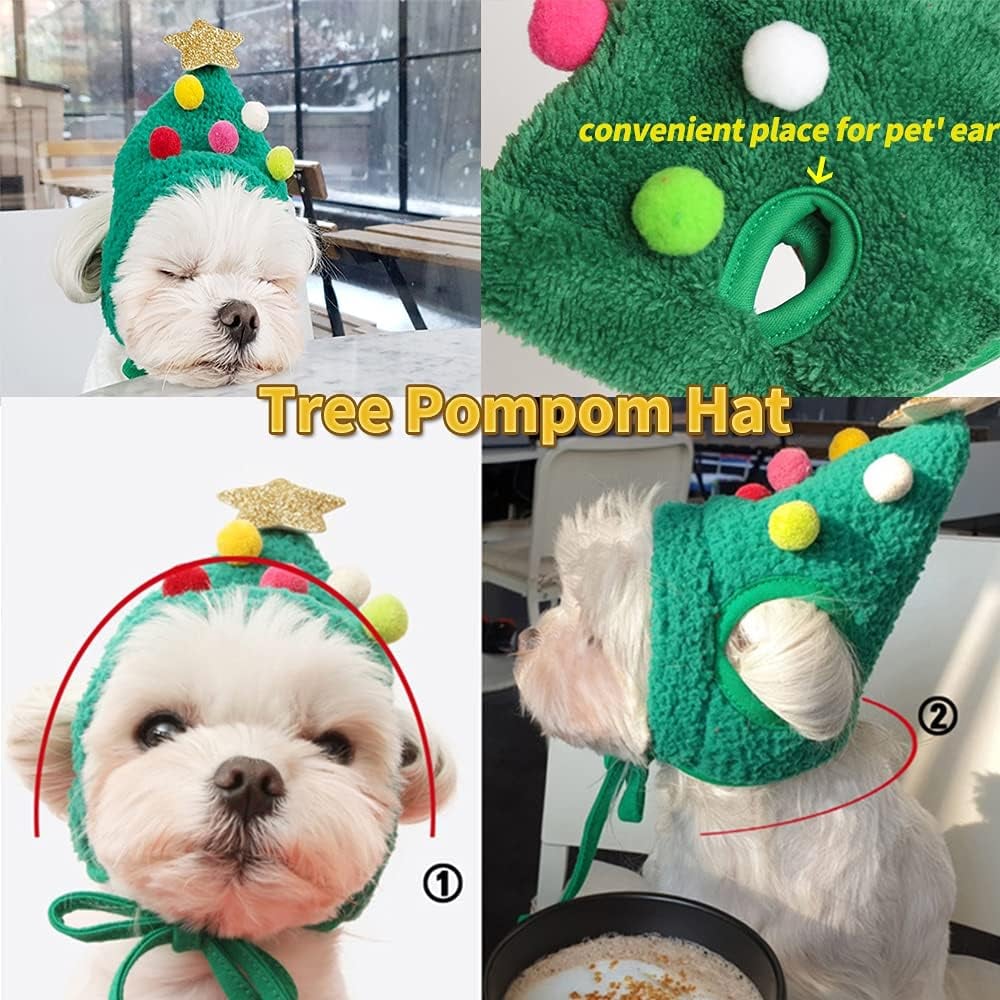Entzückende Weihnachtsbaum-Pompon-Mütze