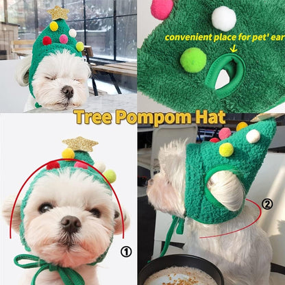 Entzückende Weihnachtsbaum-Pompon-Mütze