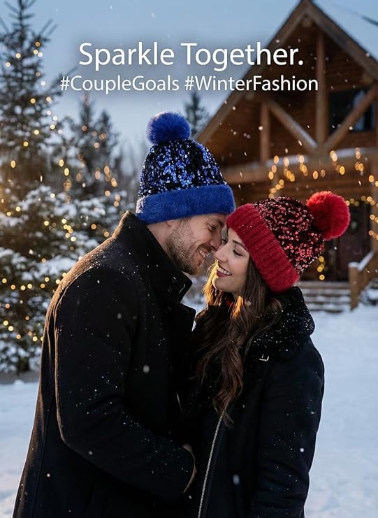 🔥Last Day 50% OFF - C.C Sequin Fur Pom Beanie