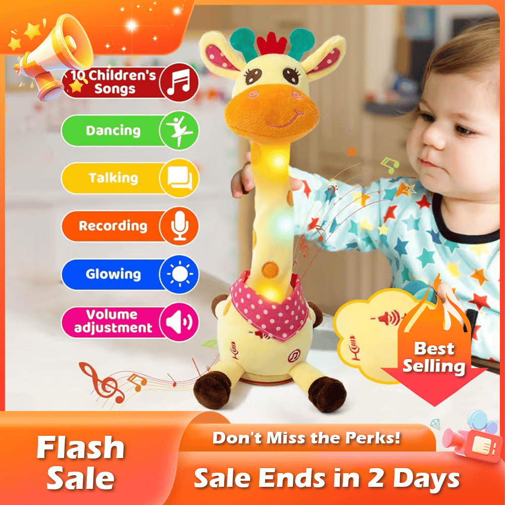 🎄Christmas Hot Sale⚡ 50K+ SOLD! Almost Gone-💥🎉 Best-Selling Musical Giraffe Toy – Sings, Dances & Repeats What You Say! 🦒🎵🗣️