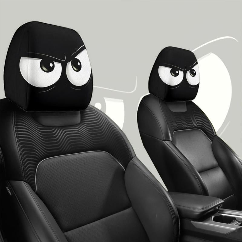 😆 Lustige Cartoon-Kopfstützenbezüge fürs Auto – 2 Stück, universelle Passform 🚗