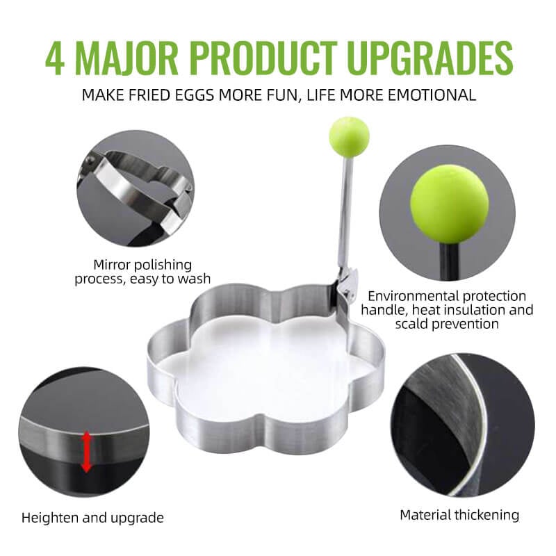 🍳 Premium Stainless Steel Egg Rings Molds – Easy Shaping for Perfect Breakfasts