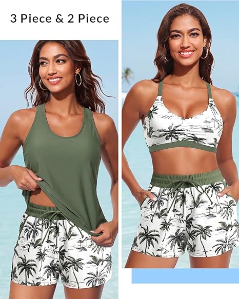 3 Piece Tankini with Shorts 🔥 Buy 2 Free Shipping