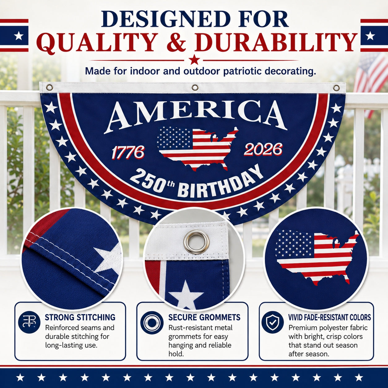 🦅🎆 Patriotic Best Seller  USA 250th Anniversary Flag Banner – Honor the American Spirit