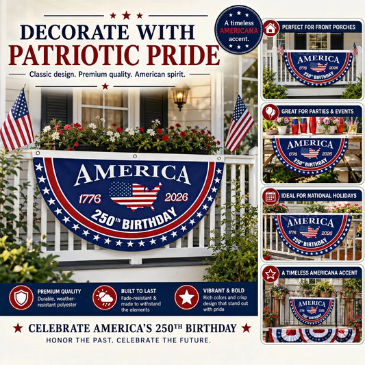 🦅🎆 Patriotic Best Seller  USA 250th Anniversary Flag Banner – Honor the American Spirit
