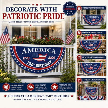 🦅🎆 Patriotic Best Seller  USA 250th Anniversary Flag Banner – Honor the American Spirit
