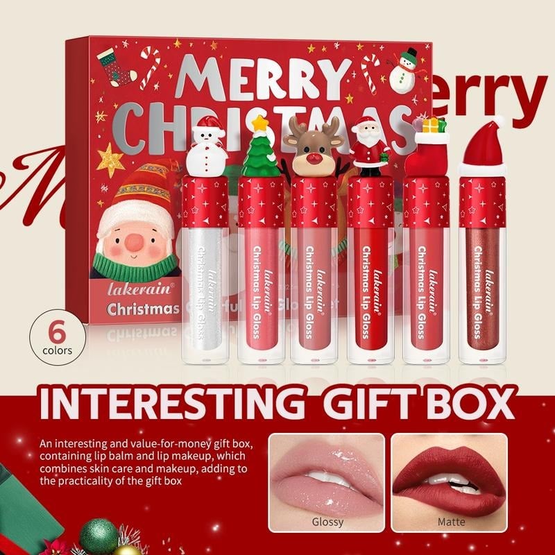 💄✨ Christmas Lip Gloss Set – 6 Colors