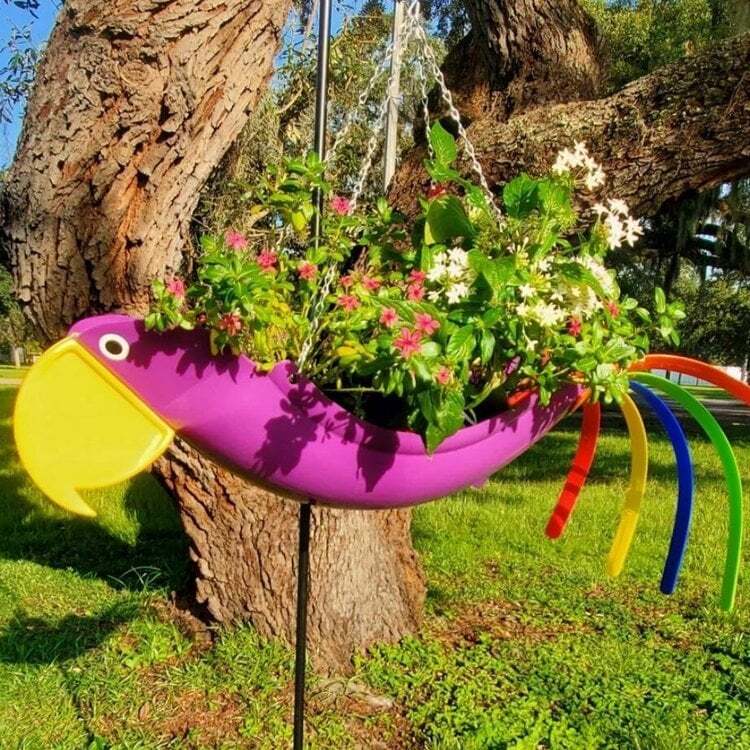 Final Inventory 70% OFF🦩Bright Colorful Bird Hanging Planter Yard Decor