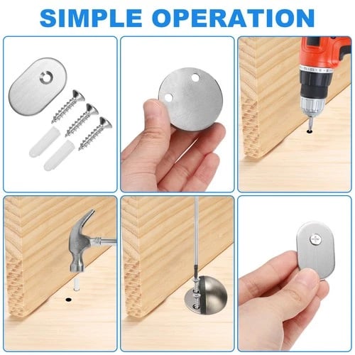🔥HOT SALE🔥Hidden Stainless Steel Rubber Dual-use Door Stopper Door Holders