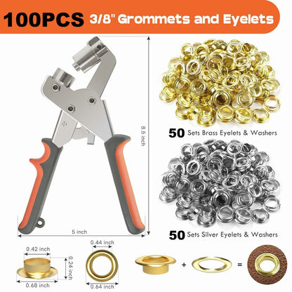 🔥 Heavy-Duty Professional Grommet Kit – Complete Eyelet Setting Tool Set
