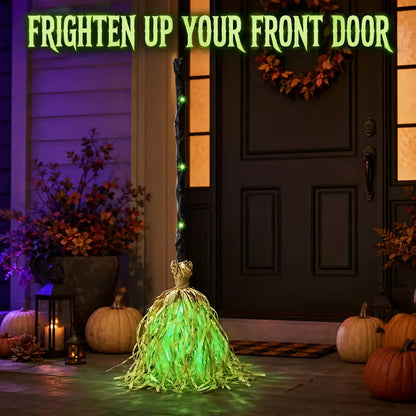 🧙‍♀️🧹Animated Moving Witch Broom with Light & Sound