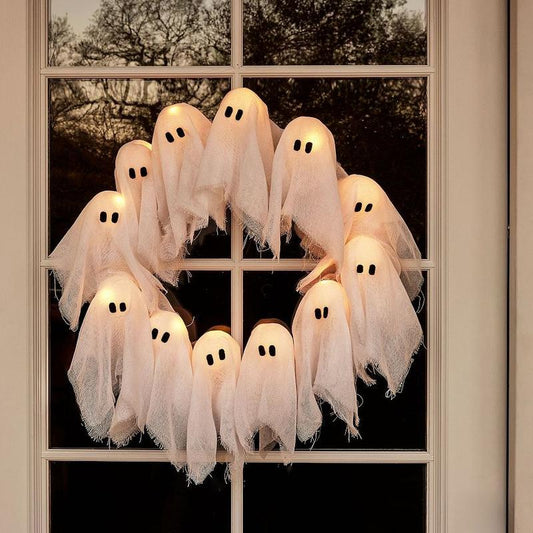 👻Halloween Glowing Ghost Wreath