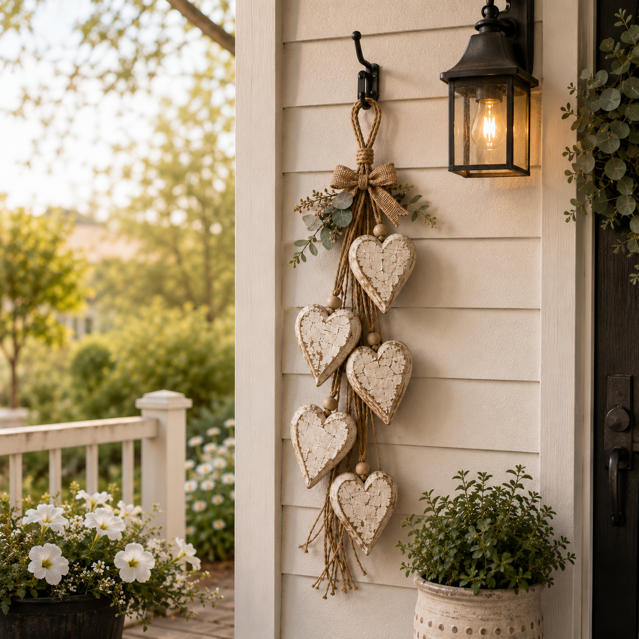 🤎 LED Hanging Heart Wall Decor – Warm Glowing Rustic Home Accent ✨