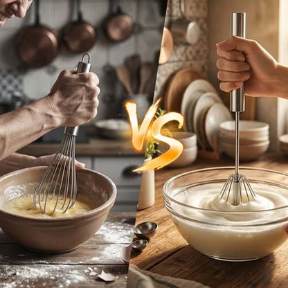 👍 Automatic Eggbeater Easy Whisk – Effortless Push & Spin Mixing