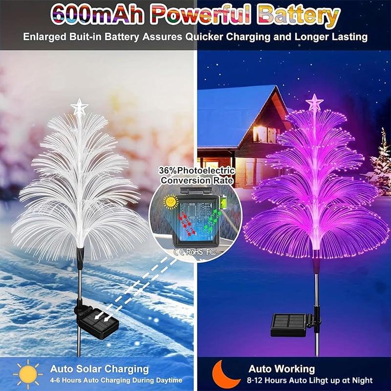 Solar-Weihnachtsbaumbeleuchtung mit 7 Farbverläufen und wechselnden Farben🎄