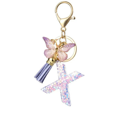 🔥Butterfly Letter Keychain Tassel Design Vibrant Durable Lightweight Gift