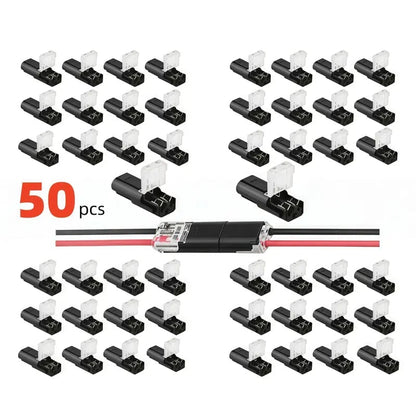 Flash Sale⚡20K+ SOLD!🔥Double-Wire Plug-in Connector Led Light Strip Connectors 2 Pin