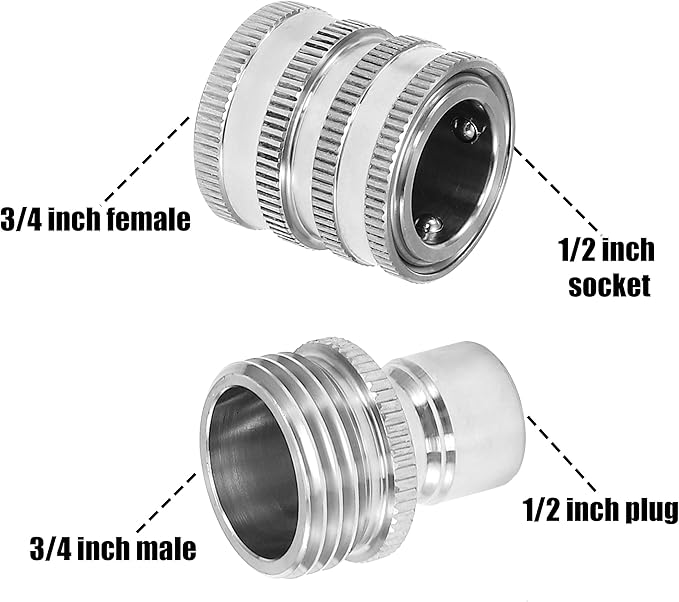 🏆Flash Sale⚡ 50K+ SOLD! Almost Gone-💥💧Stainless Steel Garden Hose Quick Connect Fittings Set,Best Gifts